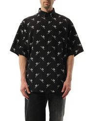 Balenciaga - Monogram Short Sleeves Large Fit Shirt, Short Sleeves, /, 100% Cotton - Lyst