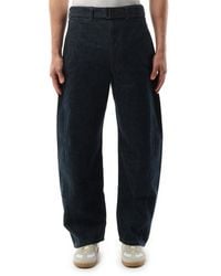 Lemaire - Twisted Belted Denim Indigo Pants - Lyst