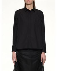 Sacai - Poplin X Chiffon Shirt - Lyst