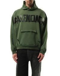 Balenciaga - Ripped Pocket Cotton Hoodie - Lyst