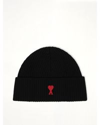 Ami Paris - Beanie With Contrasted Ami De Coeur - Lyst