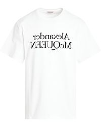 Alexander McQueen - Reflected Logo T-Shirt, Short Sleeves, /, 100% Cotton, Size: Medium - Lyst