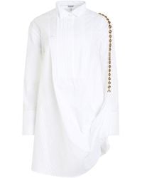 Loewe - Chain Shirt Dress, Long Sleeves, Optic, 100% Cotton - Lyst