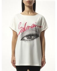 Balmain - Boatneck Eye Print Top - Lyst