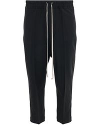 Rick Owens - Light Wool Drawstring Astaires Cropped Pants, , 100% Cupro - Lyst