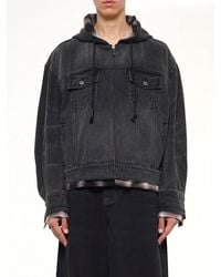 Feng Chen Wang - Denim 2-In-1 Hoodie Jacket - Lyst