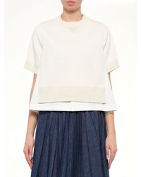 Sacai - Cotton Weather X Cashmere Knit Sweater - Lyst