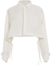 Sacai - Double Faced Silk Cotton Shirt, Long Sleeves, Off, 100% Cotton - Lyst