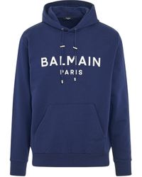 Balmain - Classic Logo Hoodie, Long Sleeves, /, 100% Organic Cotton, Size: Large - Lyst