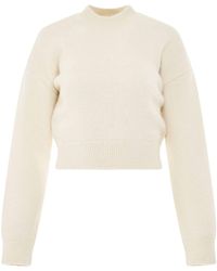 Jacquemus - Relaxed Fit Alpaca Blend Sweater With Tonal Logo - Lyst