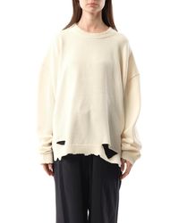Helmut Lang - Distressed Rib Sweater, Long Sleeves, 100% Cotton - Lyst