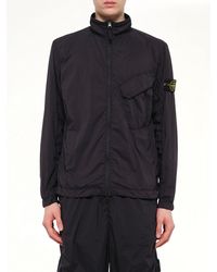 Stone Island - 1200015 Ultra Light Nylon Stretch Zip Shirt - Lyst