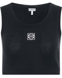 Loewe - 'Anagram Cropepd Tank Top, , 100% Cotton, Size: Small - Lyst