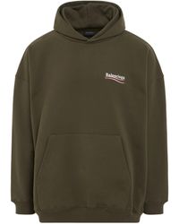 Balenciaga - 'Political Campaign Hoodie Large Fit, Long Sleeves, Khaki/, 100% Cotton, Size: Small - Lyst