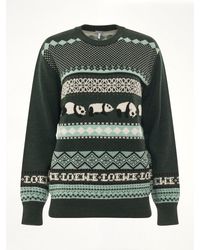 Loewe - Suna Fujita Panda Knit Sweater, Round Neck, 100% Wool, Size: Small - Lyst