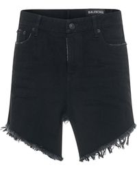 Balenciaga - Cut Up Mini Denim Skirt, Rubber, 100% Cotton - Lyst