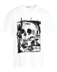 Alexander McQueen - 'Fold Skull Print T-Shirt, Short Sleeves, /, 100% Cotton, Size: Small - Lyst