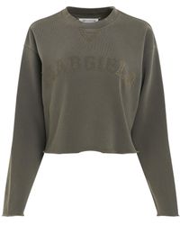 Maison Margiela - 'Memory Logo Cropped Sweatshirt, Long Sleeves, , 100% Cotton, Size: Small - Lyst