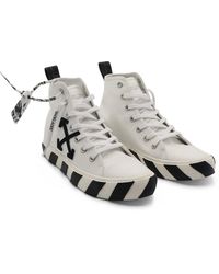 mid top vulcanized canvas white black