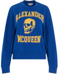 Alexander McQueen - Varsity Skull Logo Sweatshirt, Long Sleeves, , 100% Cotton - Lyst