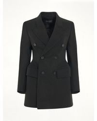 Balenciaga - Double Breasted Hourglass Blazer, Long Sleeves, 100% Wool - Lyst