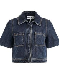 Loewe - Reproportioned Denim Jacket, Short Sleeves, 100% Cotton - Lyst