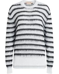 Marni - Stripe Knitted Sweater, Round Neck, Long Sleeves, /, 100% Cotton - Lyst