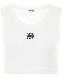 Loewe - Anagram Cropped Tank Top In White - Lyst