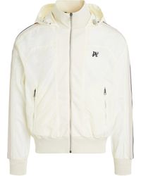 Palm Angels - 'Monogram Nylon Track Jacket, Long Sleeves, Off, 100% Polyester, Size: Small - Lyst