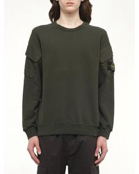 Stone Island - 610000 Cotton Fleece Sweatshirt, 100% Cotton, Size: Small - Lyst
