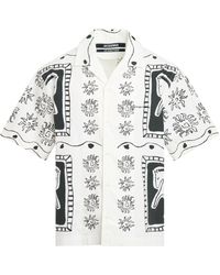 Jacquemus - Jean Frise Horse Print Short Sleeve Shirt, /, 100% Cotton - Lyst