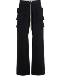 Rick Owens - 'Heavy Cotton Creatch Wide Cargo Drawstring Pants, , 100% Cotton, Size: Small - Lyst