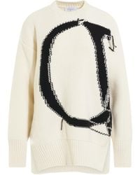 Off-White c/o Virgil Abloh - Ow Maxi Logo Knitwear, Long Sleeves, , 100% Wool - Lyst