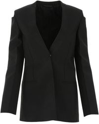 Givenchy - Collarless Blazer Jacket, Long Sleeves - Lyst