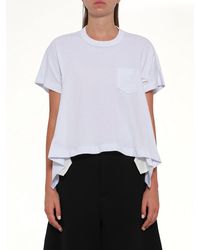 Sacai - Light Weight Denim X Cotton Jersey T-Shirt - Lyst