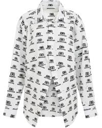 Balenciaga - Hand Drawn Bb Icon Swing Shirt, /, 100% Cotton - Lyst