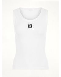 Loewe - Anagram-Embroidered Stretch-Cotton Tank Top - Lyst