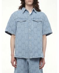KENZO - Weave Short Sleeve Shirt, 100% Cotton, Size: Large - Lyst