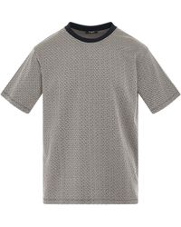 Balmain - Monogram Jacquard T-Shirt, Short Sleeves, Ivory/, 100% Polyester, Size: Medium - Lyst