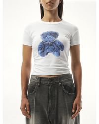 we11done - Studded Bear Cropped T-Shirt - Lyst