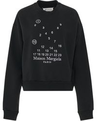 Maison Margiela - Scattered Numeric Logo Sweatshirt, Round Neck, Long Sleeves, , 100% Cotton - Lyst