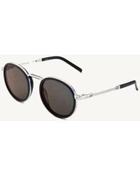 Hublot - Matte Rounded Sunglasses With Mirror Lens - Lyst