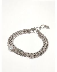 McQueen - Skull & Pearl Bracelet - Lyst