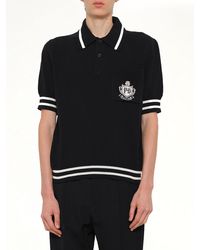 Balmain - College Emblem Knit Polo - Lyst