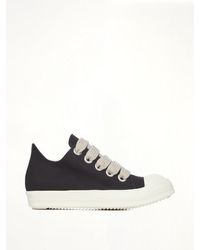 Rick Owens - 13Oz Overdyed Denim Jumbolace Low Sneaks - Lyst