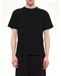 Sacai - Side Zip Cotton T-Shirt - Lyst