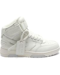 Off-White c/o Virgil Abloh - Out Of Office Mid Top Leather Sneakers, , 100% Rubber - Lyst