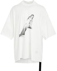 Rick Owens - Bunny Print Tommy T-Shirt, Short Sleeves, Milk/, 100% Cotton - Lyst