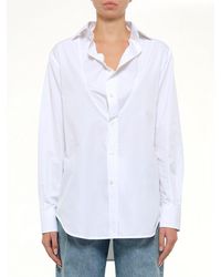 Maison Margiela - Open Neck Long Sleeve Shirt - Lyst
