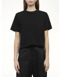 Sacai - X Denim X Cotton Jersey T-Shirt, Short Sleeves, 100% Polyester - Lyst